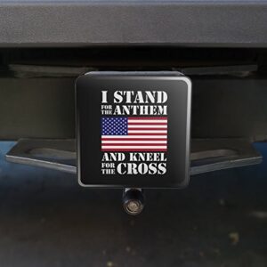 I Stand for The Flag Kneel Cross USA American Flag Patriotic Tow Trailer Hitch Cover Plug Insert 2"