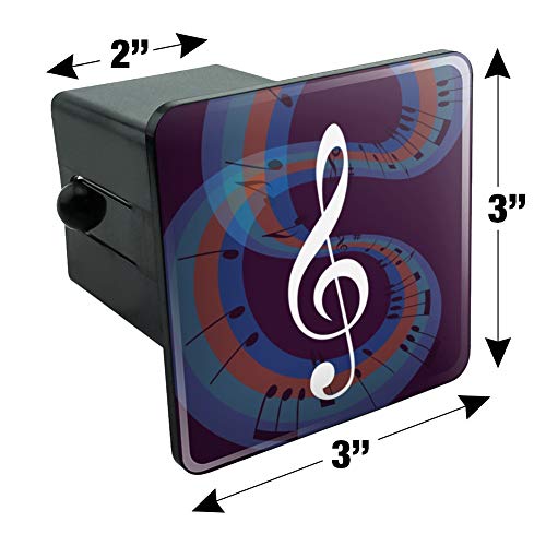 Treble Clef on Music Notes Tow Trailer Hitch Cover Plug Insert 2"