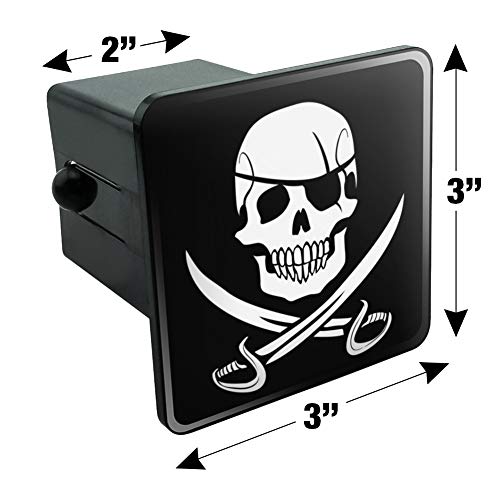 Pirate Skull Crossed Swords Jolly Roger Tow Trailer Hitch Cover Plug Insert 2"