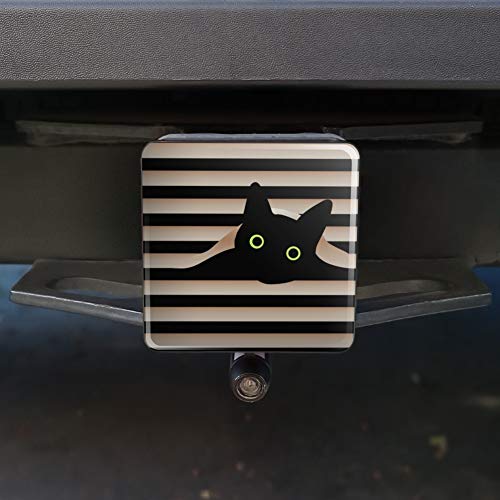 Black Cat in Window Tow Trailer Hitch Cover Plug Insert 1 1/4 inch (1.25")