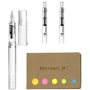 Pilot Kakuno Fountain Pen, Extra Fine Nib, Non Color Body, Pilot Fountain Pen Converter, CON-40, 2-Pieces, Sticky Notes Value Set