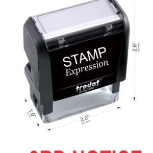 StampExpression - 3RD Notice Office Self Inking Rubber Stamp - Red Ink (A-5182)