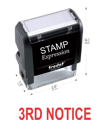 StampExpression - 3RD Notice Office Self Inking Rubber Stamp - Red Ink (A-5182)