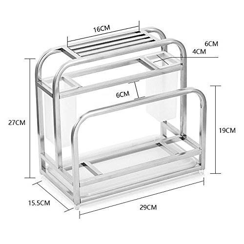 AIYoo Cutting Boards Knife Organizer with Hooks/Stainless Steel Kitchen Utensils Rack Chopping Boards/Knives/Chopsticks/Spoon/Fork/Flatware Storage with Drying Drainer