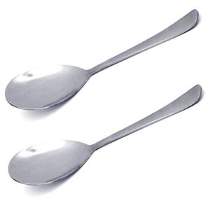 hometeq (2 pack) 8.5" stainless steel flatware serving spoons for buffet, banquet, party, holiday dinners serving spoon set