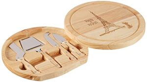 toscana - a picnic time brand - disney ratatouille circo cheese board and knife set - charcuterie board set - wood cutting board, (parawood)