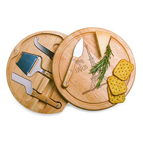 TOSCANA - a Picnic Time brand - Disney Ratatouille Circo Cheese Board and Knife Set - Charcuterie Board Set - Wood Cutting Board, (Parawood)