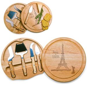 TOSCANA - a Picnic Time brand - Disney Ratatouille Circo Cheese Board and Knife Set - Charcuterie Board Set - Wood Cutting Board, (Parawood)