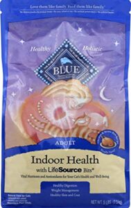 blue buffalo indoor health dry cat food, chicken & brown rice, 5 lb