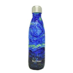 Star Print Bottle, Van Gogh The Starry Night, Double Wall Vacuum Insulated Stainless Steel Water Bottle, 17 oz