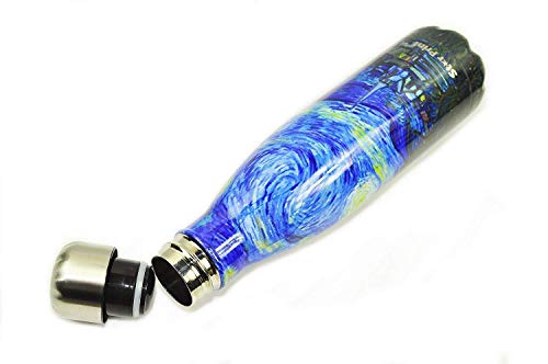 Star Print Bottle, Van Gogh The Starry Night, Double Wall Vacuum Insulated Stainless Steel Water Bottle, 17 oz