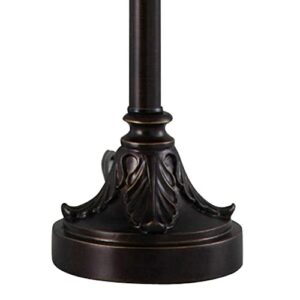 Catalina Lighting 25.75" Brenda Bronze Set of 2 Buffet Table Lamps with Burgundy Fabric Bell Shades, Bronze