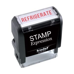 stampexpression - refrigerate office self inking rubber stamp - red ink (a-5369)