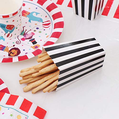 TOYMYTOY Popcorn Boxes,Cardboard Popcorn Containers for Party Favor,24pcs (Black)