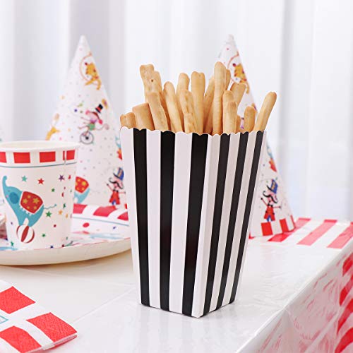 TOYMYTOY Popcorn Boxes,Cardboard Popcorn Containers for Party Favor,24pcs (Black)