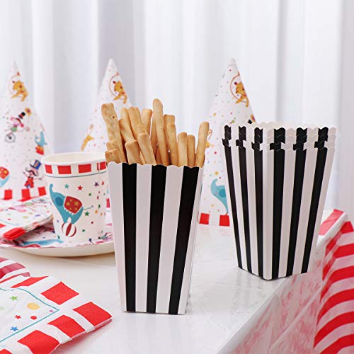 TOYMYTOY Popcorn Boxes,Cardboard Popcorn Containers for Party Favor,24pcs (Black)