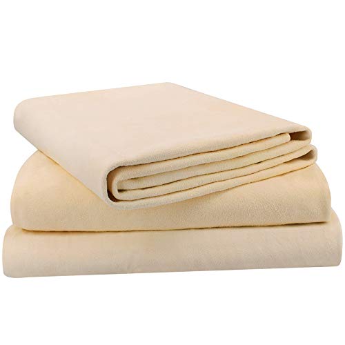 (3 Pack) Car Natural Chamois Cleaning Cloth,Absorber Towel for Car Chamois Drying Towe RIVERLAKE Genuine Deerskin Leather Auto Car Wash Drying Towel,Super Absorbent,3 Available Sizes. (L/M/S 3IN1)