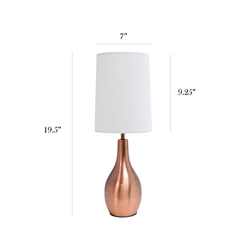 Simple Designs LT3303-RGD, Rose Gold 1 Light Tear Drop Table Lamp