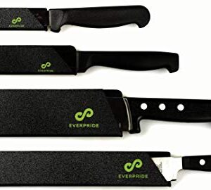 EVERPRIDE Chef Knife Sheath Set (4-Piece Set) Universal Blade Edge Cover Guards for Chef’s and Kitchen Knives – Durable, BPA-Free, Felt Lined, Sturdy ABS Plastic – Knives Not Included