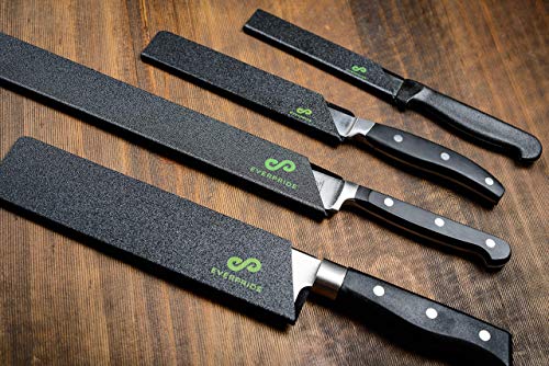 EVERPRIDE Chef Knife Sheath Set (4-Piece Set) Universal Blade Edge Cover Guards for Chef’s and Kitchen Knives – Durable, BPA-Free, Felt Lined, Sturdy ABS Plastic – Knives Not Included