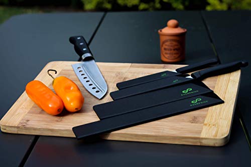 EVERPRIDE Chef Knife Sheath Set (4-Piece Set) Universal Blade Edge Cover Guards for Chef’s and Kitchen Knives – Durable, BPA-Free, Felt Lined, Sturdy ABS Plastic – Knives Not Included