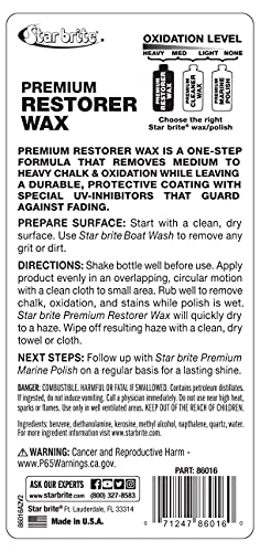 STAR BRITE Premium Restorer Wax - For Heavy to Medium Oxidation - 16 OZ (086016)