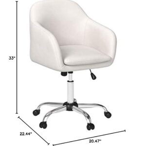 IDS Online Faux Leather Office Desk Swivel Chair, White