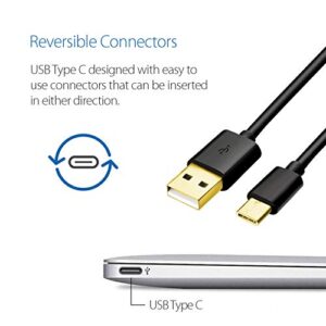 Cmple USB Type-C to USB-A 2.0 Male Charger Type C Fast Charging Cable USB Type-C to USB-A 2.0 Male Charger Type C Fast Charging Cable - 6 Feet Black