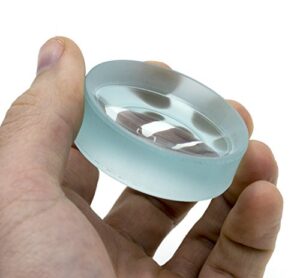 round double concave high optical purity glass lens - 2" (50mm) diameter - 50mm focal length - 14mm thick approx. - eisco labs