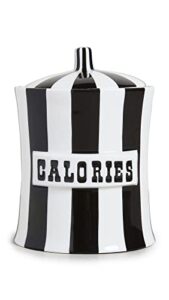 jonathan adler women's vice calories canister, black/white, one size