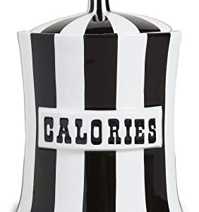 Jonathan Adler Women's Vice Calories Canister, Black/White, One Size