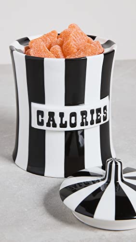 Jonathan Adler Women's Vice Calories Canister, Black/White, One Size