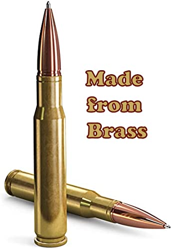 Caliber Gourmet Bullet Twist Pen, 50 Caliber Brass Bullet Design, Twist Open, in Gold, Perfect for Hunters, Military, Outdoorsman, Father's Day Gift