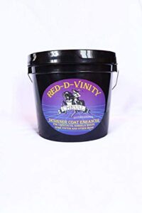 red-d-vinity horse coat enhancing supplement for chestnuts, sorrels, roans, some pintos, and other reds! 4lbs