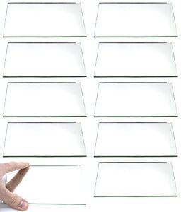 10 pack rectangular plano glass mirror, 6" x 4" - 2mm thick approx. - eisco labs