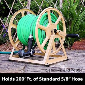 Liberty Garden 709 Steel Wall/Floor Mounted Hose Reel, Holds 200-Feet of 5/8-Inch Hose - Tan