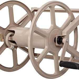 Liberty Garden 709 Steel Wall/Floor Mounted Hose Reel, Holds 200-Feet of 5/8-Inch Hose - Tan