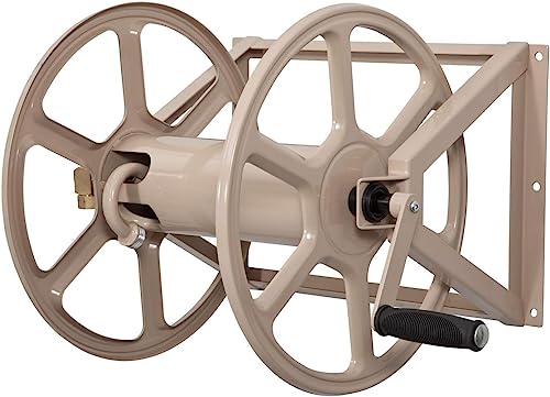 Liberty Garden 709 Steel Wall/Floor Mounted Hose Reel, Holds 200-Feet of 5/8-Inch Hose - Tan