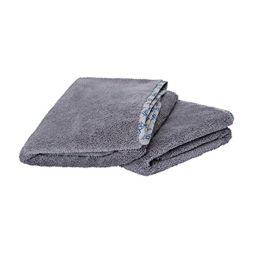 MW Pro Detail Microfiber Car Towels (24"x 36") | 400 GSM | 80/20 Blend | Tagless | Soft Satin Piped Edges | All-Purpose Auto Detailing - Wax, Buff, Polish, Wash, Dry | 2 Pack (Gray)