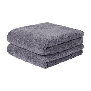 MW Pro Detail Microfiber Car Towels (24"x 36") | 400 GSM | 80/20 Blend | Tagless | Soft Satin Piped Edges | All-Purpose Auto Detailing - Wax, Buff, Polish, Wash, Dry | 2 Pack (Gray)