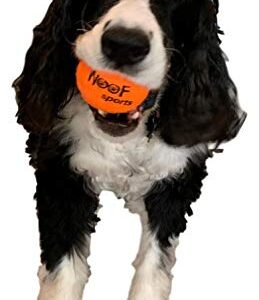 Dog Tennis Balls by Woof Sports - 12 Orange Tennis Balls for Dogs. Easy to Find! Includes Carrying Bag. Medium Size Balls Fits Standard Ball Launchers