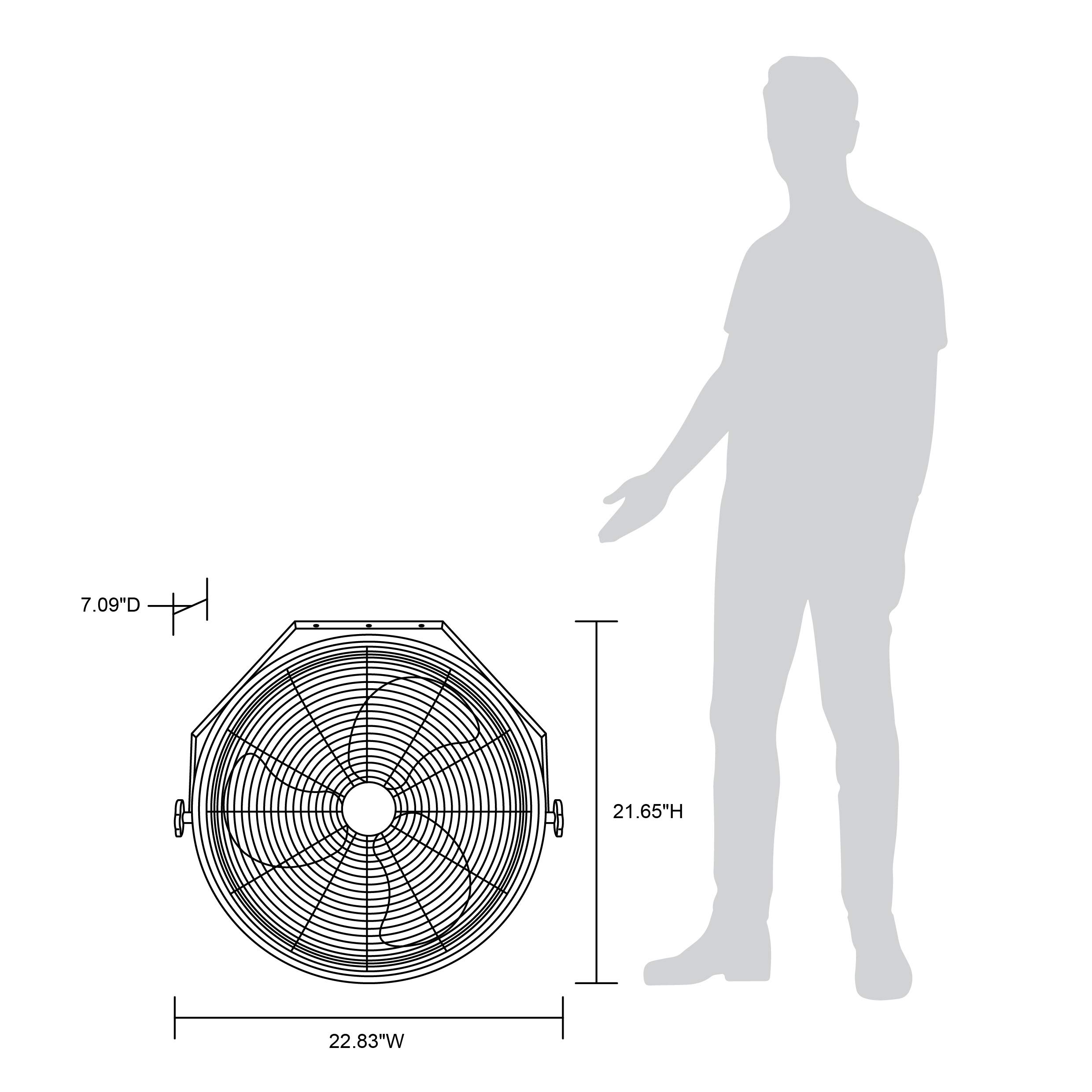 Newair Wall Mounted Fan | 18" Air Fan | High Velocity Blade Fan | 3 Speed Settings | Heavy Duty Fan For Industrial Use | Portable Shop Fan | Black | WindPro18W