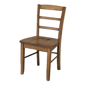 international concepts set of two madrid ladderback chairs, pecan