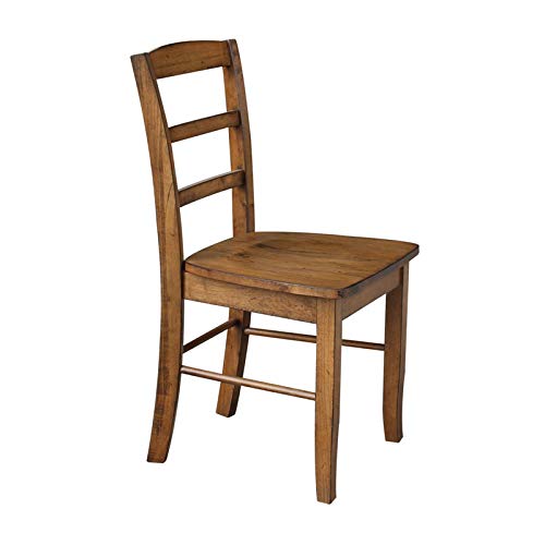 International Concepts Set of Two Madrid Ladderback Chairs, Pecan