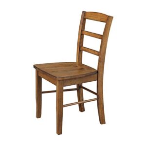 International Concepts Set of Two Madrid Ladderback Chairs, Pecan