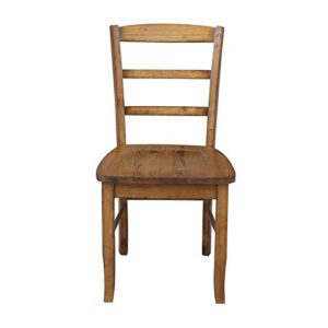 International Concepts Set of Two Madrid Ladderback Chairs, Pecan