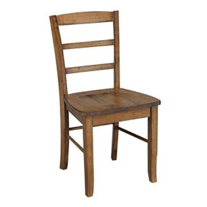 International Concepts Set of Two Madrid Ladderback Chairs, Pecan