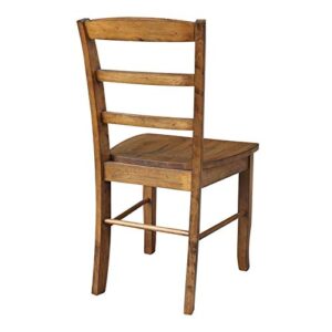 International Concepts Set of Two Madrid Ladderback Chairs, Pecan