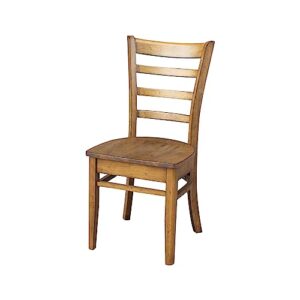 international concepts, set of 2 emily side chairs, pecan