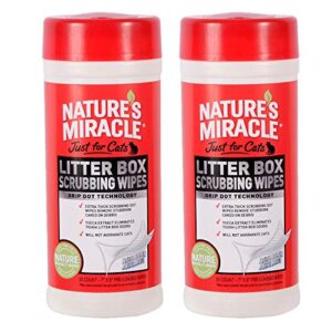 nature's miracle just for cats litter box scrubbing wipes, (nm-5574) (pack of 60 wipes)